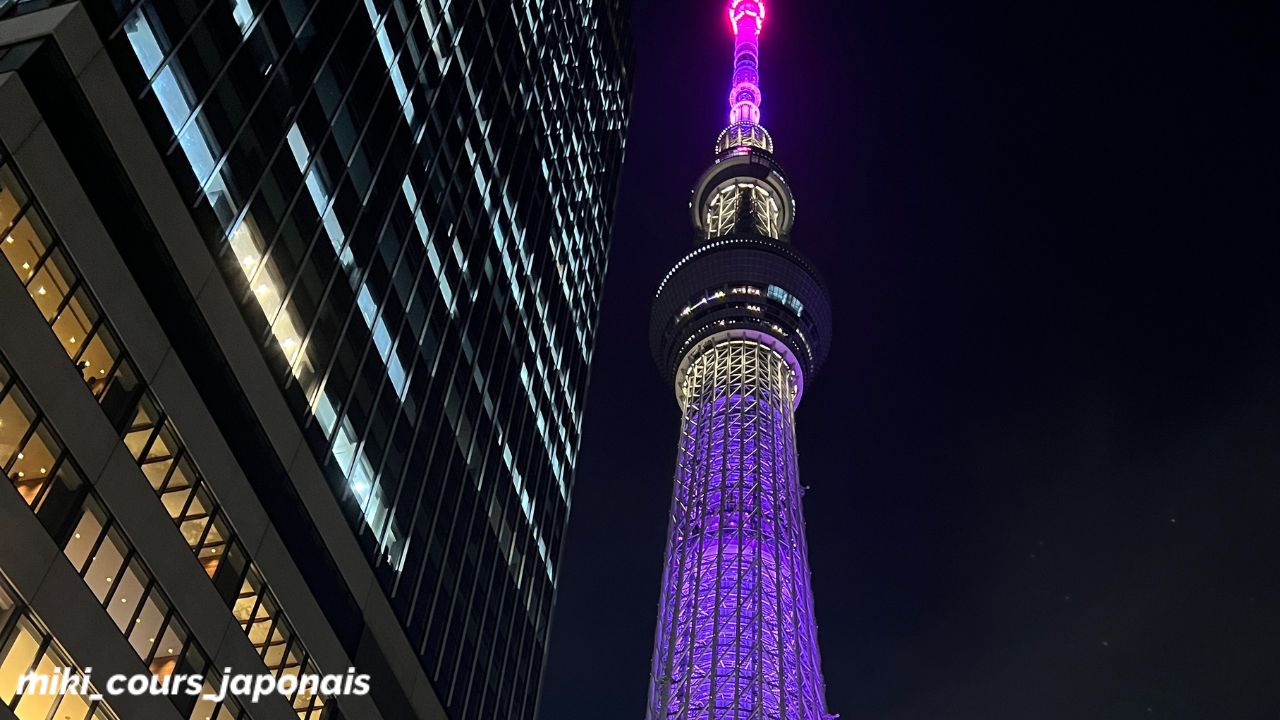 la Tokyo Skytree la tour emblématique de 634m et ses plateformes d'observation.