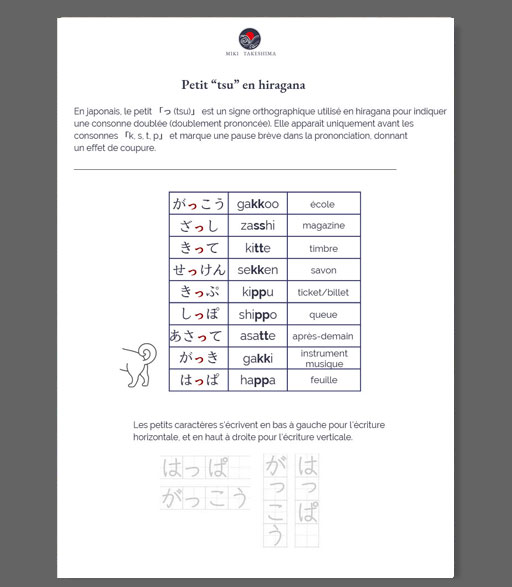 Exercices d'apprentissage hiragana avec traductions françaises - méthode progressive pour débutants japonais